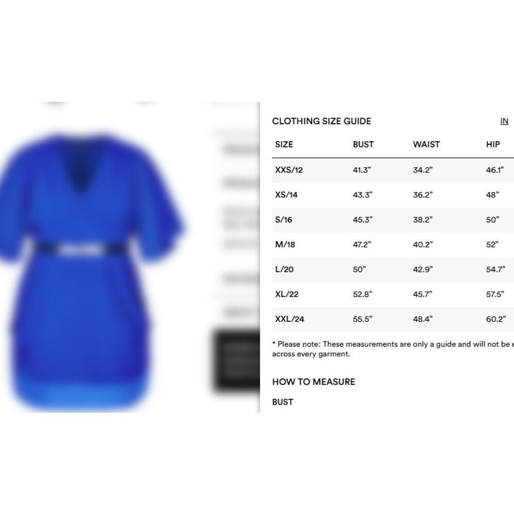 City Chic Draped Faux Wrap Dress Ultra Blue XS 14 NEW - Picture 10 of 11